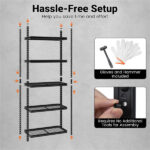 72" Adjustable Height Metal Storage Shelves with Anti-Tipping Kit, Expandable Organizer for Garage & Kitchen - Image 10
