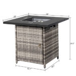28-Inch Fire Table 50000 BTU Gas Firepit with Volcanic Stone Black - Image 16