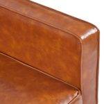 Modern PU Leather Futon Sofa with Tufted Backrest, Adjustable Reclining Couch with Wood & Metal Legs, Mid-Century Style Sofa for Living Room - Image 15