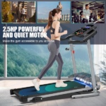 Compact Folding Treadmill for Home - 2.5HP Quiet Brushless Motor, 3-Level Incline, 7.5 MPH, Shock Absorption, Space-Saving Design for Running, Walking - Treadmill for Small Spaces & Home Use - Image 5