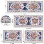 Boho Kitchen Rug Sets 4 Piece with Runner Non Slip Kitchen Rugs and Mats Washable Kitchen Mats for Floor Thick Kitchen Floor Mat Carpet Runner Rugs for Hallway Laundry Holiday Decor - Image 5