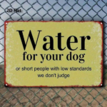 CIFbuy 1pc Funny Dog Drinking Reminder Metal Sign, Rustproof" UV Resistant Iron Wall Art, Durable Unframed 2D Flat Decor With Slogan Sign, RikTok, Sign, RikTok, t Self-pickup Logiopics - Image 3