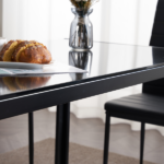 4pcs Elegant Assembled Stripping Texture High Backrest Dining Chairs Black Replace encoding 13028198-18410366 - Image 13