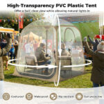 7×7FT Clear Pop Up Sports Tent, Waterproof Windproof PVC Tent for 2-4 People, Transparent Outdoor Pod for Camping Sports - Image 3