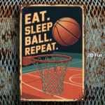 CIFbuy 1pc 2D Flat Metal Sign Basketball Sports Theme Wall Art, Minimalist Iron Sign For Man Cave Home Office Bathroom Bedroom Garden D TikTok, TikTok, Self-pickup Logiopics - Image 3