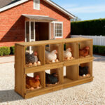 Nesting Boxes for Chickens, Wooden Chicken Nesting Box, Laying Eggs Nest Box for Chickens Hens Ducks, Yellow, 8 Compartments - Image 3