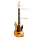 [Do Not Sell on Amazon] Gjazz Electric 5 String Bass Guitar Full Size Bag Strap Pick Connector Wrench Tool Transparent Yellow - Image 24