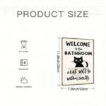 CIFbuy Vintage | 2D Flat Iron Metal Sign Black Cat Bathroom Wall Decor 8x12 Inch 1Pack Welcome To The Bathroom Rustic Plaque Art For Re TikTok, TikTok, r Re Self-pickup Logiopics - Image 3