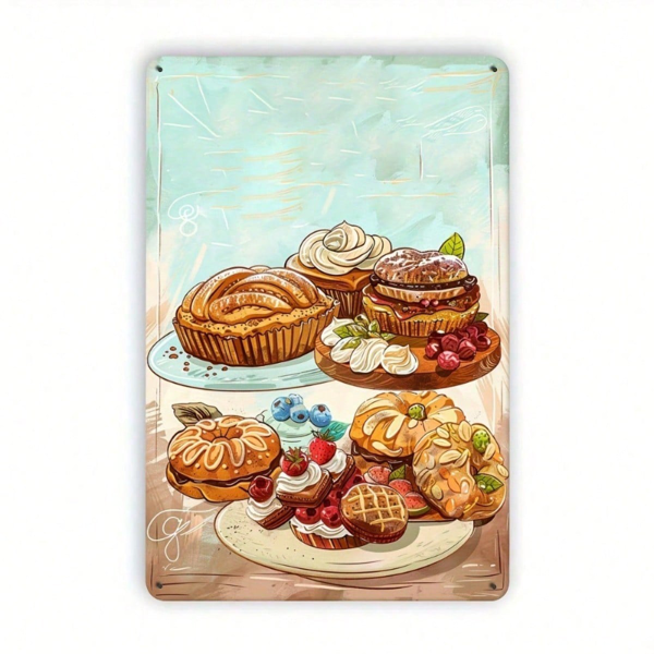 d8532905-e0be-4c49-9f65-32d19f1934f0.png CIFbuy Vintage Dessert Metal Tin Sign 8x12 Inch Retro Iron Wall Art, Pre-Drilled Holes Waterproof Rustproof Durable Rustic Decor For Ho TikTok, TikTok, r Ho Self-pickup Logiopics - Image 1