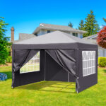 10x10ft Outdoor Pop Up Canopy, Portable Instant Canopy Tent with 4 Sidewalls for Outdoor Events Party Wedding Birthday Graduation, Dark Grey - Image 20
