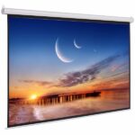 92" 16:9 80" x 45" Viewing Area Motorized Projector Screen with Remote Control Matte White - Image 5