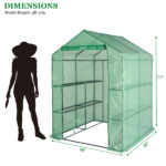 143x143x195cm Black Iron Pipe Steeple With 8 Pieces Grid Flower Stand With Zipper Rolling Door PE Cloth Greenhouse SAME AS 54690859 - Image 10