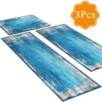 Three-piece kitchen rug set, non-slip and washable, abstract pattern kitchen hallway rug, soft and comfortable, suitable for sinks, floors, entrances, hallways and bathrooms. - Image 2