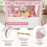 2-in-1 Baby Walker with 8 Fun Activities (Dessert Sorter/Adjustable Clock/Maze) + Side Shop Window (Role Play)-Pink - Image 7
