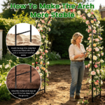 Freestanding Metal Trellis Arch Multi-Size Adjustable Modular Pipe Design, Black Iron Frame Segmented Assembly for Garden Climber Patio Wedding Decoration - Image 6