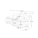 Cloud Couch 2 Seater Sofa for Living Room, Chenille 2 - Seat sofa with 2 Lumbar pillows and 2 throw pillows,Chenille Blue - Image 12