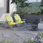 Same Code 28018871 63*70*99cm Heightened Oxford Cloth Silver White Aluminum Tube Bearing 100kg Beach Chair Yellow - Image 16