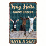 CIFbuy 1PC Vintage Three Goats Funny Sitting Pattern 2D Flat Metal Sign 8X12 Inch Rustic Decorative Wall Art Plaque For Bathroom Man Ca TikTok, TikTok, n Ca Self-pickup Logiopics - Image 8