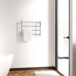 22.5" Brushed Nickel Heated Towel Rack for Bathroom,Wall Mounted with Intelligent Touch Screen Timer, 4-Bar Towel Warmer, 304 Stainless Steel Polished, Plug-in/Hard-Wired[Unable ship on weekends, TK/TEMU only for pickup, only TX10643 warehouse supports GOFO] - Image 9