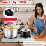 Portable Infrared Dual Hot Plate - 2 Burners for Simultaneous Cooking, 302℉-1022℉ Stepless Temp, Auto Shut-Off, Easy Wipe Clean, Ideal for Dorms/Apartments/RVs/Camping - Image 5