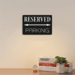 CIFbuy 1pc Classic Black Reserved Parking Sign, Warning Plaque With Directional Arrows, Arrows, 8x12 Inch Durable Iron Horizon PikTok, PikTok, ional Arrows Self-e ckup Logiopzon - Image 2