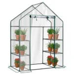 Mini Walk-In Greenhouse with PVC Cover, 4-Shelf Indoor Outdoor Garden Plant Shelves, Roll-Up Zipper Door, 56"x29"x77" (Shipment from Walmart) - Image 4