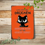 CIFbuy 1pc Funny Cat Metal Wall Art Retro Iron" Sign, German Humorous Quote Lass Dich Mal Drücken, 2D Flat Decor For Home Bedroom, 2D Flat Decor For Home Bedroom, 7.87x Retro Iron Sign,ikTok, Retro Iron Sign,ikTok, t Self-pickup Logiopics - Image 8