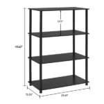 No Tools 4-Shelf Bookcase, True Black Oak - Image 3