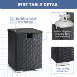 40*40*57cm Iron Frame Gas Bottle Storage Rattan Side Table Black Gradient - Image 3