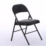 Same Code 33457557 4pcs Elegant Foldable Iron & PVC Chairs for Convention & Exhibition Black - Image 30