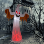 Replace 50904039 12ft 4pcs LED Lights Giant Scary Ghost Flames and Flashing Red Eyes Inflatable Halloween Decoration - Image 10