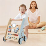 Multi-Functional Baby Activity Walker, Anti-O-Leg Design Wooden Walker with Storage for Toddlers - Image 5