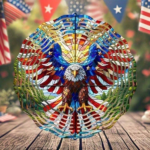 CIFbuy 3D American Flag Wind Spinner Patriotic Eagle Outdoor Metal Wind Chime for Garden Yard Patio TikTok, temu pick-up service - Image 7