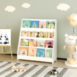 4-Tier Kids Bookshelf,Book Display Shelve Bookcase for Bedroom,Playroom,White (Shipment from Walmart) - Image 3