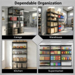 72" Adjustable Height Metal Storage Shelves with Anti-Tipping Kit, Expandable Organizer for Garage & Kitchen - Image 7