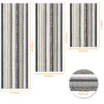 Three-piece kitchen rug set, non-slip and washable, abstract pattern kitchen hallway rug, soft and comfortable, suitable for sinks, floors, entrances, hallways and bathrooms. - Image 3