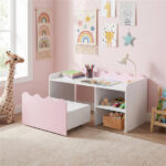 Kids Toy Storage Organizer with Movable Drawer & Anti-Tipping Kit for Playroom Nursery - Pink - Image 2
