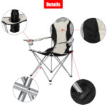 Medium Camping Chair Fishing Chair Folding Chair Black Gray - Image 15