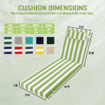 Outdoor Chaise Lounge Cushion, 72 in. x 21 in. x 3 in. Waterproof Fade-Resistant Patio Chair Pad for Pool Beach - Image 3