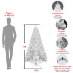 Artificial 5ft White Christmas Tree with 498PVC Mixed Branch Tips,Green,Hinged Premium & Foldable Base for Indoor Holiday Decorating - Image 3