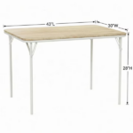 43" Folding Card Table, Portable Table for Dining, Camping, or Game Night, White/Oak (Shipment from Walmart) - Image 2