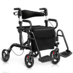 Practical Folding Rolling Walker Transport Wheelchair