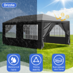 Same Code 74593042 Same Code 39118565 10'x20' Outdoor Party Tent with 6 Removable Sidewalls, Waterproof Canopy Patio Wedding Gazebo, Black - Image 19