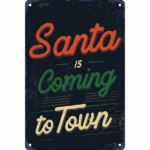 CIFbuy Santa Is Coming To Town Funny Vintage Metal" Sign, Weatherproof Rustproof UV Resistant Iron Plaque, Plaque, 2D Flat Unframed Wall Decor F Vintage Metal SikTok, Vintage Metal SikTok, t Self-pickup Logiopics - Image 7