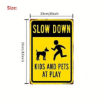 CIFbuy 1pc Art Deco Slow Down Kids And Pets Metal Tin Sign, Black On Yellow Safety Warning Plaque, Unframed Indoor Outdoor Wall Decor TikTok, TikTok, ety Warning Plaque Self-pickup Logiopics - Image 8