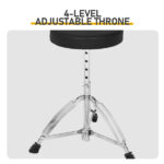 Full Size Adult Drum Set 5-Piece Silver with Bass Drum, two Tom Drum, Snare Drum, Floor Tom, 16" Ride Cymbal, 14" Hi-hat Cymbals, Stool, Drum Pedal, Sticks - Image 4