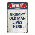 CIFbuy Grumpy Old Lives Here Vintage Warning Metal Sign 8X12 Inch 2D Flat 1PC Rustic Wall Decor For Home Bathroom Garden Farmhouse Indo TikTok, TikTok, Indo Self-pickup Logiopics - Image 6