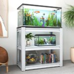 40-50 Gallon Fish Tank Stand - Metal Aquarium Stand, 31.5 "L x 18 "W x 34"H Adjustable Heavy Duty Reptile Tank Stand, Adjustable 3-Tier Fish Tank Rack Shelf for Home Office, Tank Not Included - Image 8