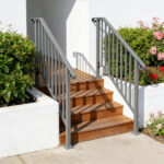 Silver Outdoor 3-Step Iron Handrail - Image 7
