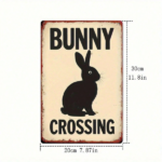 CIFbuy Vintage | 2D Flat Bunny Crossing Metal Sign 8x12Inch(20x30cm), Rustic Iron Art Silhouette Wall Decor, Waterproof Ru TikTok, TikTok, u Self-pickup Logiopics - Image 2
